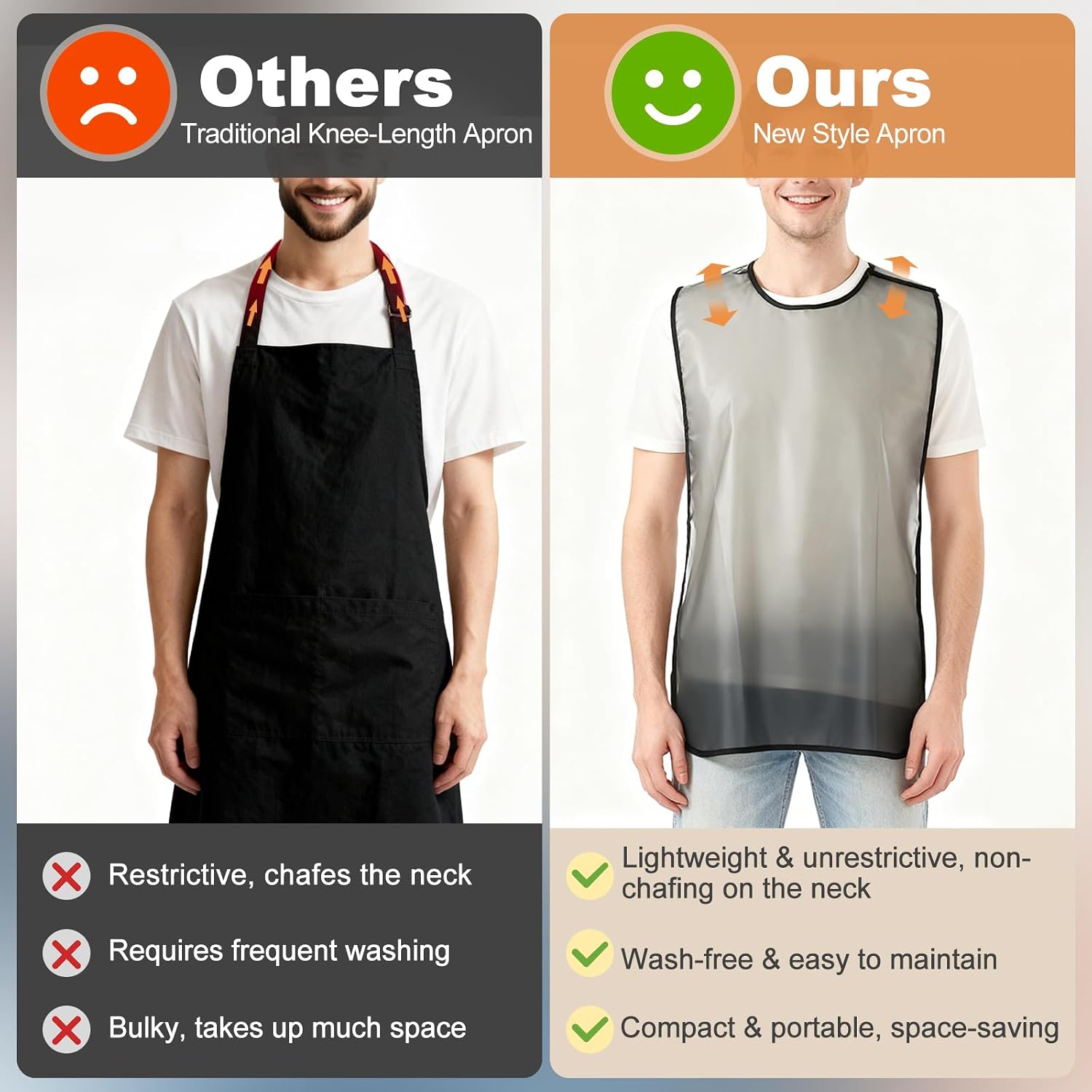 Waterproof Bibs Apron for Women Men Chef Cooking, Adult Bib Clothing Protector, Reusable Dining Bibs for Elderly - Image 8