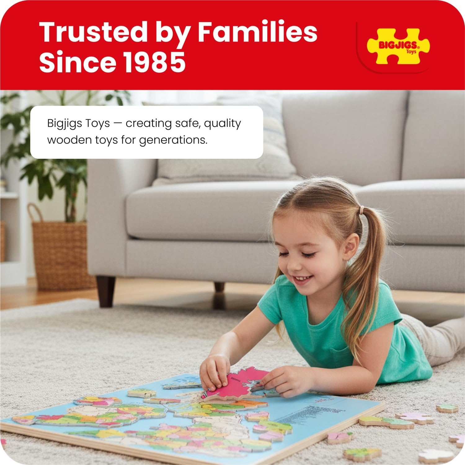 Bigjigs British Isles Wooden Jigsaw Puzzle, 28-Piece Map of the UK - Image 7
