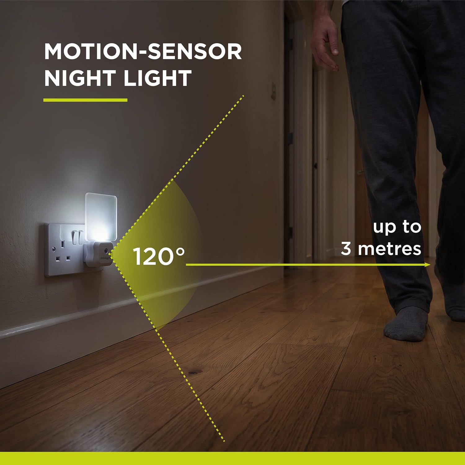 Integral LED Plug-In Motion Sensor Night Light | Auto On/Off | Soft Light | Transparent | Ideal for Bedrooms, Hallways, Stairs, Landings, Children’s Nursery - Image 3