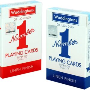 Waddingtons Number 1 Playing Card Game, play with the classic Red and Blue Twin Pack, great travel companion, gift and toy for Boys, Girls and adults.