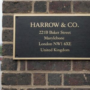 Personalised Brass & Black Engraved Plaque | Custom Metal Name Plate for Home, Office, Business, Memorial, Door, Wall & Building Sign | Made to Your Size & Personalised Text