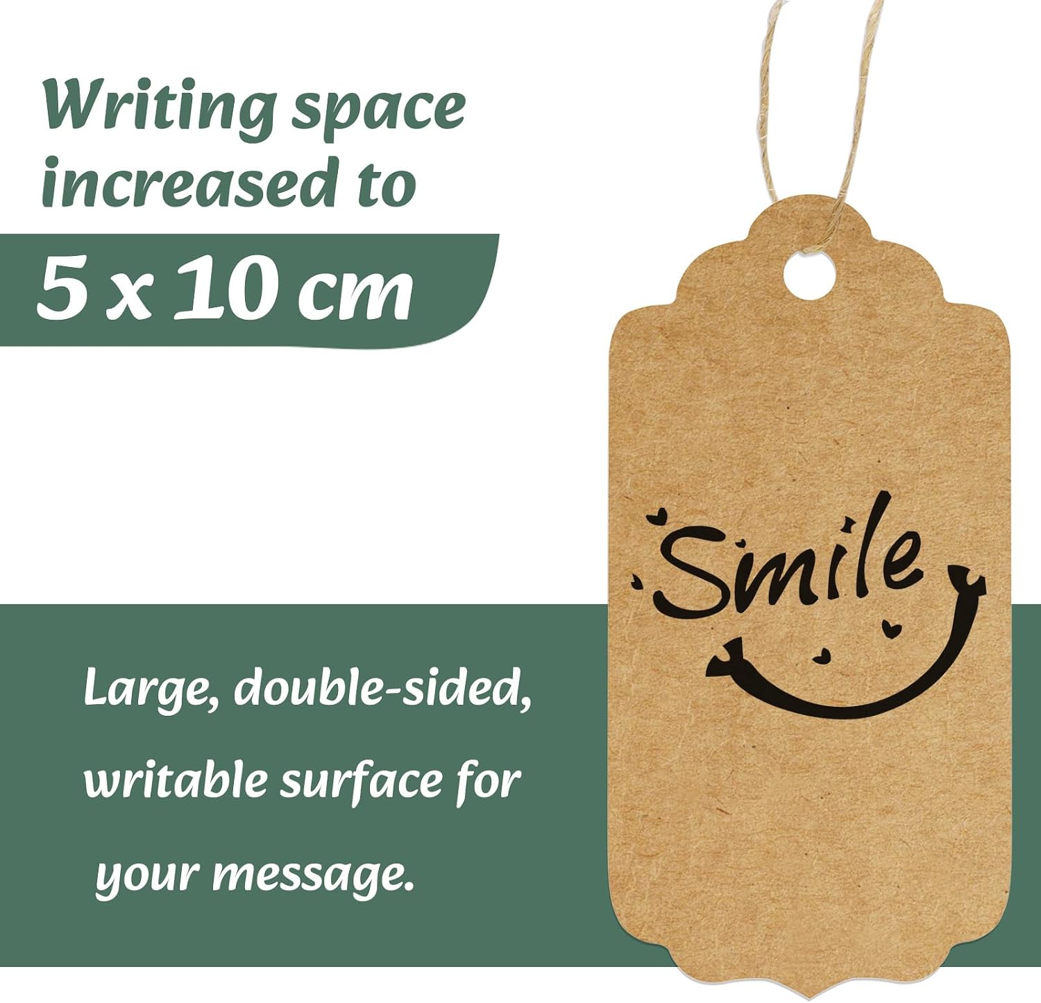 120PCS Gift Tags 5x10CM Kraft Paper Blank Labels with String & 30M - Image 4