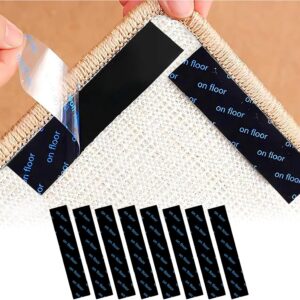 Rug Gripper 8 PCS, Reusable & Anti-Slip Rug Grippers For Laminate Floor and Wooden Floors, Washable Anti Slip Underlay Stickers, Carpet Grippers, Gripper Laminate, Carpet Stickers – Rectangular