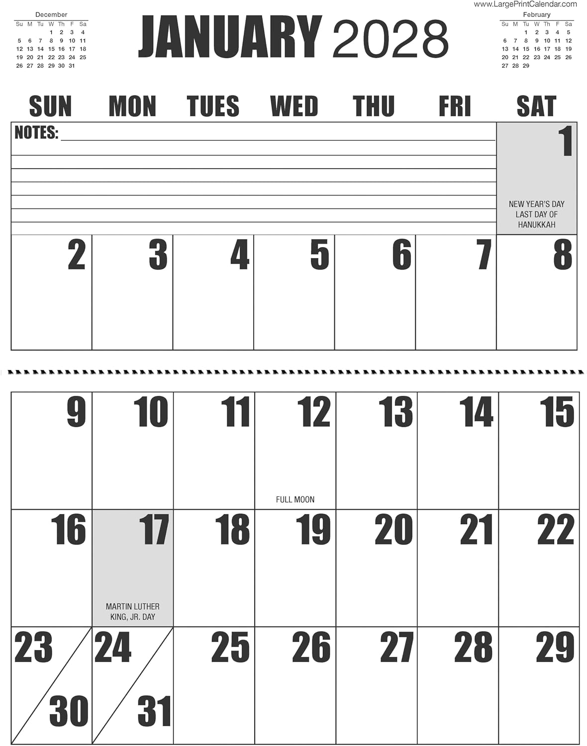 Jumbo Large Print | 2023 | Wall Calendar | 13-months - January 2023 to January 2024 | 17" x 22" when it is hanging, or 17" x 11" closed - Image 9