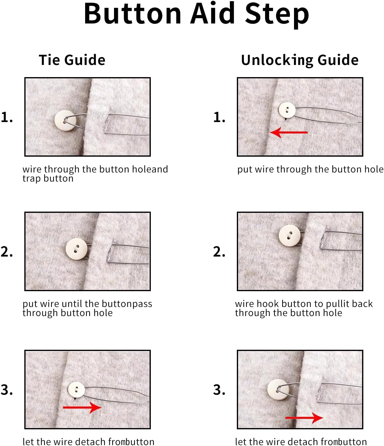 3 Pack Button Hook Tool for Seniors & Arthritic Hands - One Handed Button Assist Device with Comfort Grip Handle - Dressing Aid for Shirts, Pants, Wedding Dresses - Image 7