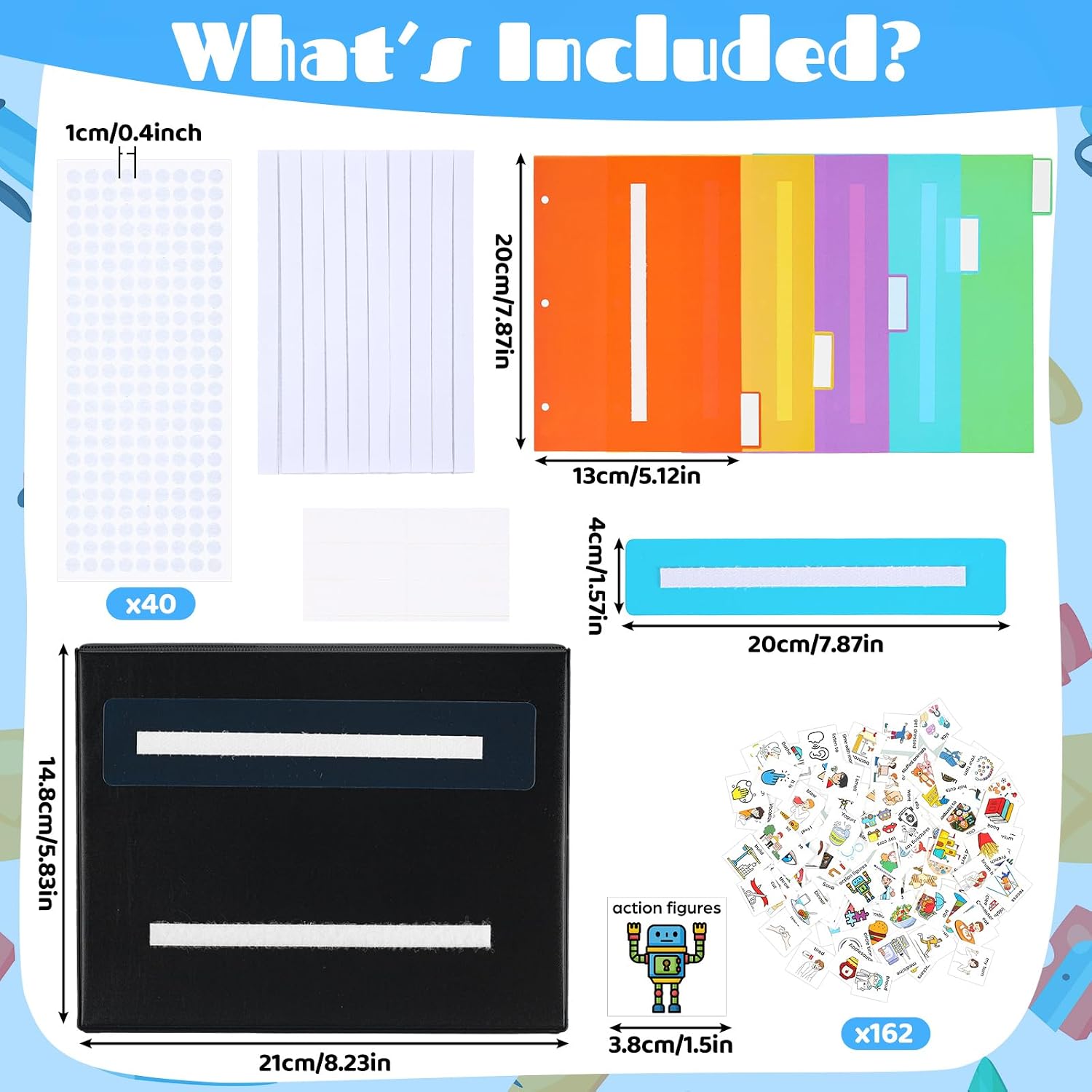 Resurhang Communication Book with 162 Laminated Picture Cards, 5 Multicoloured Dividers and 1 Sentence Strip - Autism, Vocabulary, Language and Articulation Learning Material (Vivid Colours) - Image 2