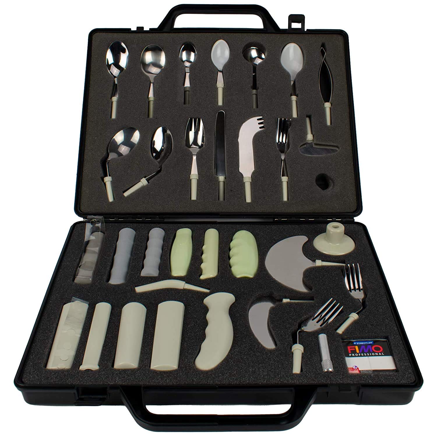 Homecraft 555616 Kings Assessment Kit, Set of Adaptive Utensils with Built Up Handles and Good Grips, Interchangeable Silverware and Handles