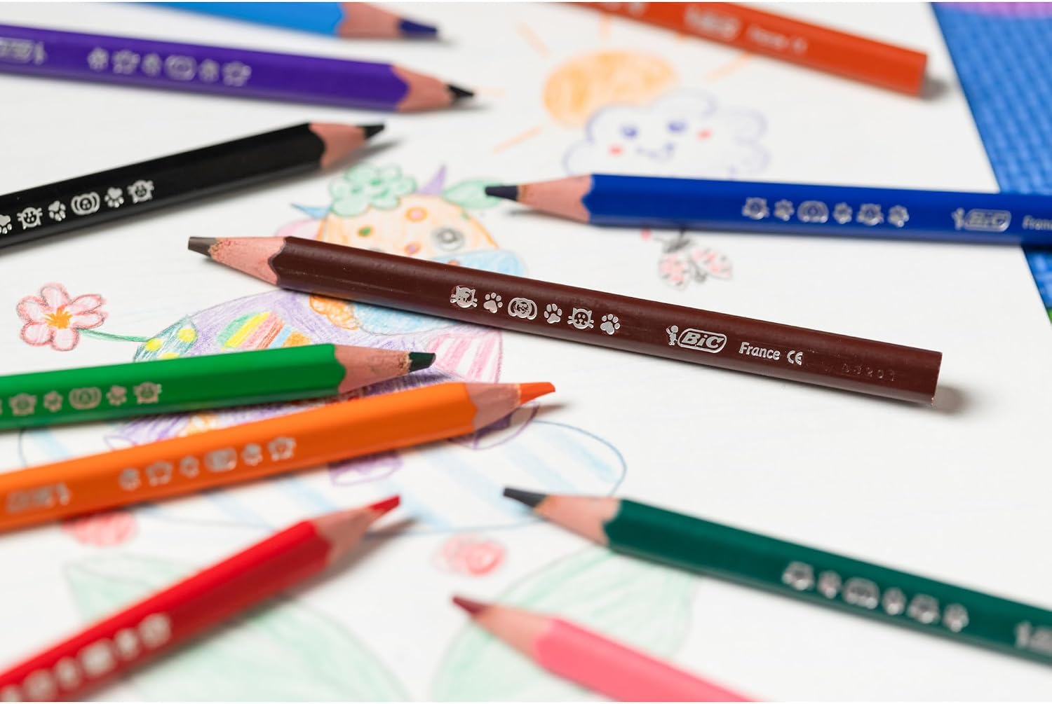 BIC Kids Evolution Triangle Coloured Pencils, Colouring Pencils Ideal for Small Kids 2 Years and Up to Place Fingers, Extra Resistant BIC Pencils, School Supplies, 12 Pack - Image 7