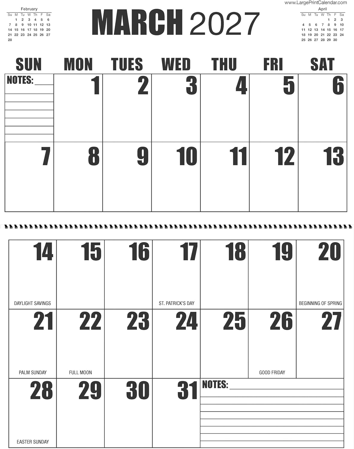 Jumbo Large Print | 2023 | Wall Calendar | 13-months - January 2023 to January 2024 | 17" x 22" when it is hanging, or 17" x 11" closed - Image 4