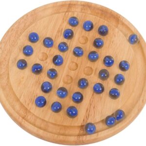 Bigjigs Toys Wooden Solitaire Marble Game, Traditional Puzzle Board