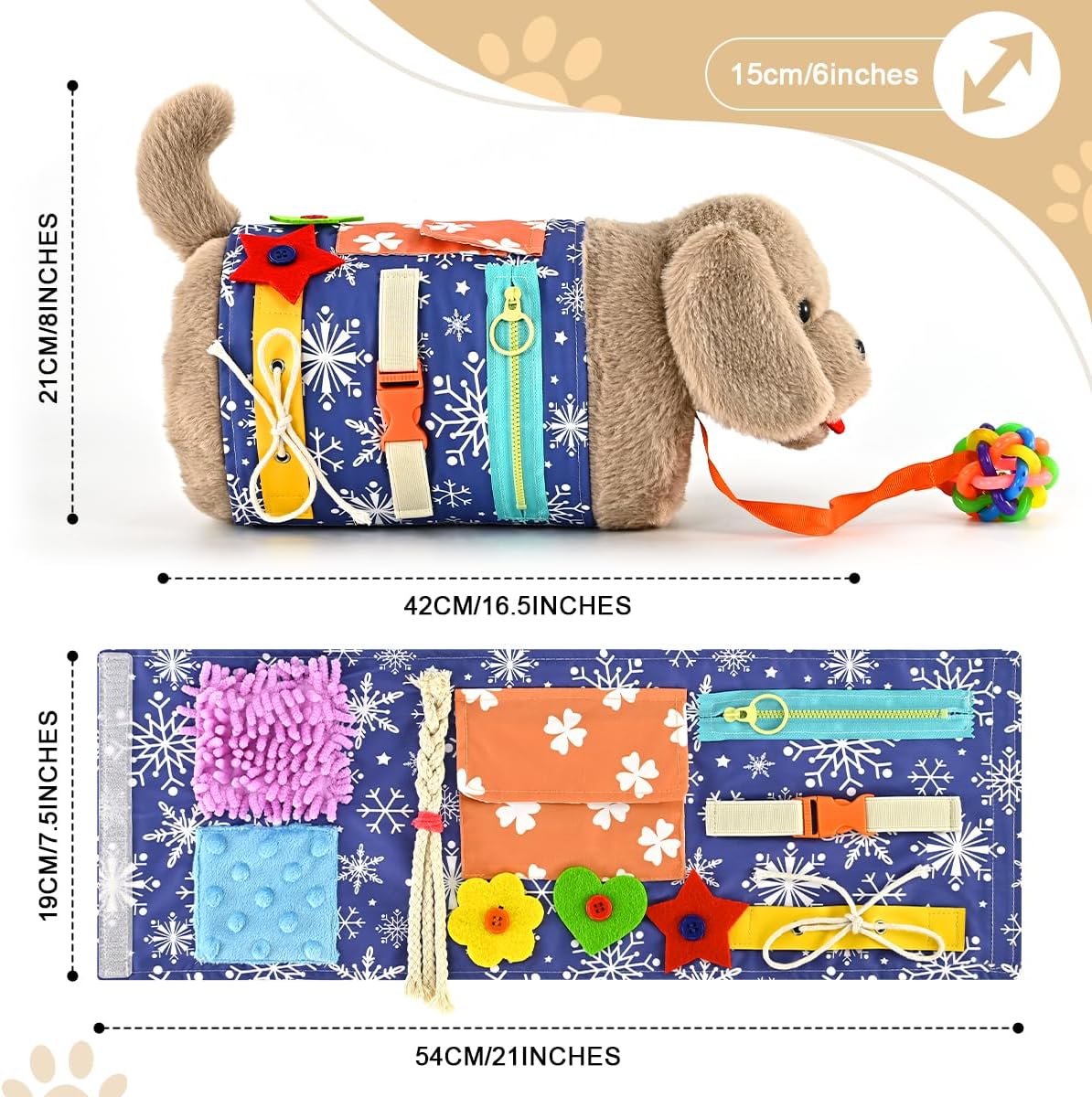 Fidget Blanket and Muff Dog for Adults with Dementia,Alzheimers Dementia Activities Products for Seniors and Elderly ,Gift Game and Sensory Fidget Blanket for Alzheimer’s or Dementia - Image 5