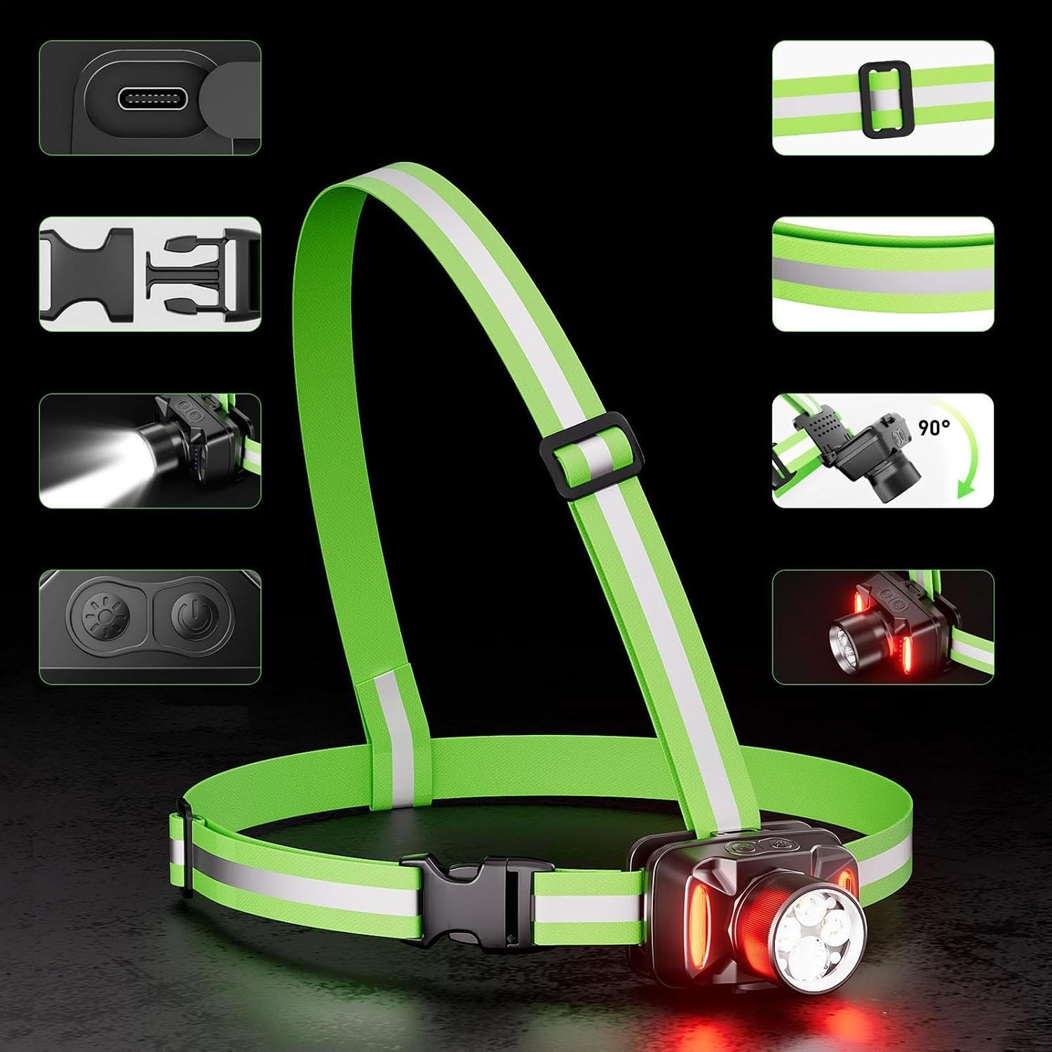 Running Lights 1000LM Rechargeable LED Flashlight - Image 7