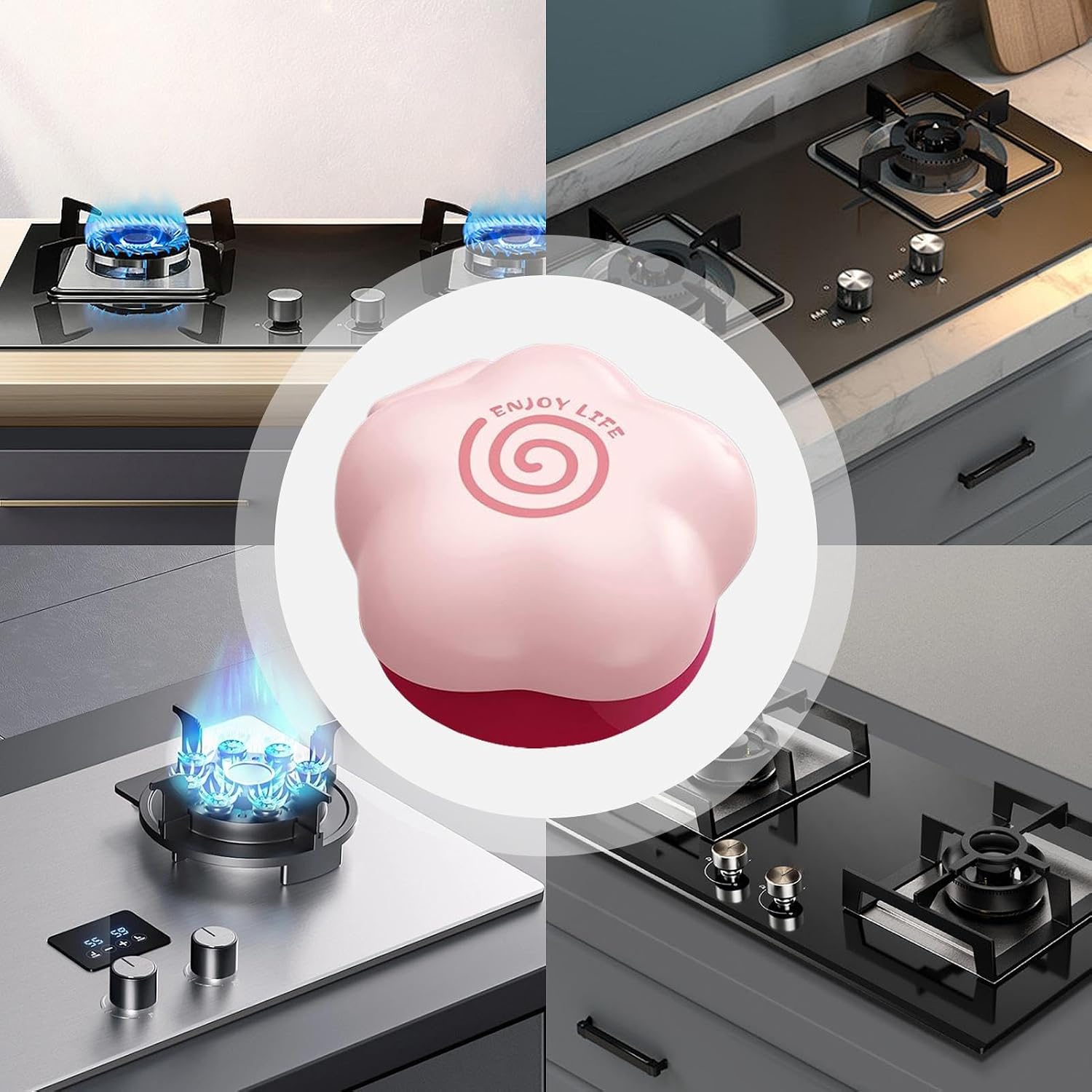 Stove Knob Safety Covers Easy Clean Heat Resistant Flower Shape Protectors - Image 4