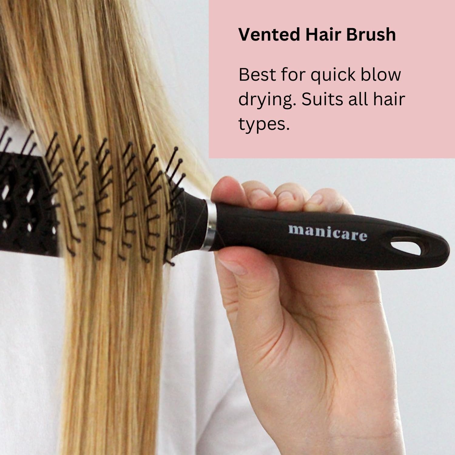 Manicare Vent Hairbrush For Blow Drying And Styling, For Wet Or Dry Hair - Image 4