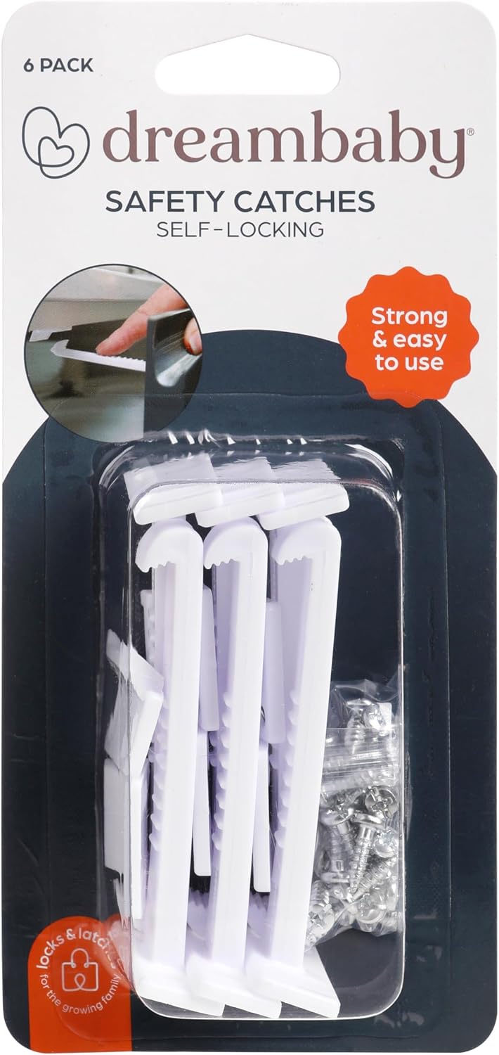 Dreambaby Safety Catches for Cupboards & Drawers - Childproof Locks & Latches for Kitchen Cabinets - 6 Pack - Image 7
