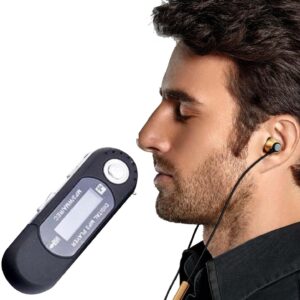 USB Direct Plug In MP3 Player with Long Standby Memory 4GB/8GB Dry Storage Built-In Screen Battery and Lyrics Display for Music Playback (Black, A)