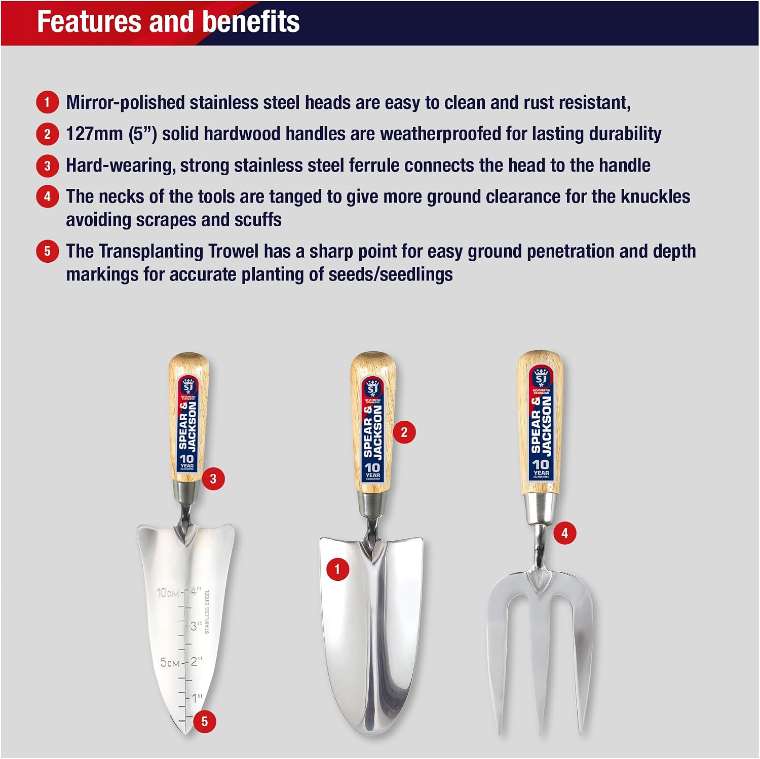 Spear & Jackson 3056GS Neverbend Stainless 3 Piece Gift Set - Image 2