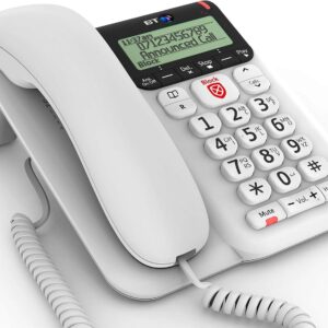 BT Décor 2600 Corded Landline House Phone, Home Phone, Advanced Nuisance Call Blocker, Call Block Button, Handsfree, Mute Button