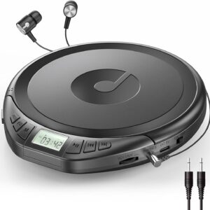 Gueray CD Player Portable Personal CD Players with Headphones LCD Display Anti-Skip Protection HiFi Classic CD Music Player Support PROG Memory Function CD Player for Car Home