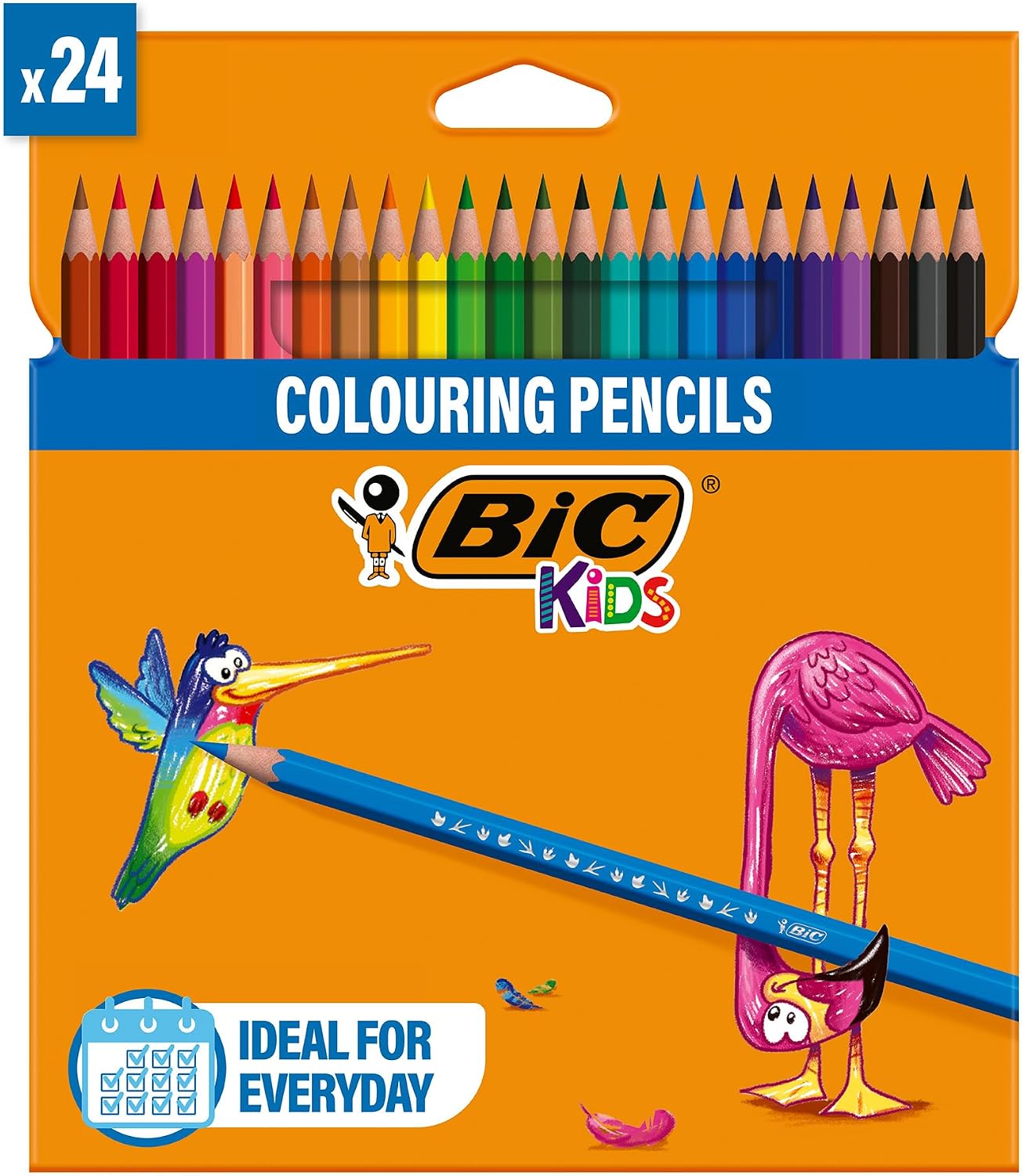 BIC Kids Tropicolors Colouring Pencils, Drawing Colour Pencil Pack of 24