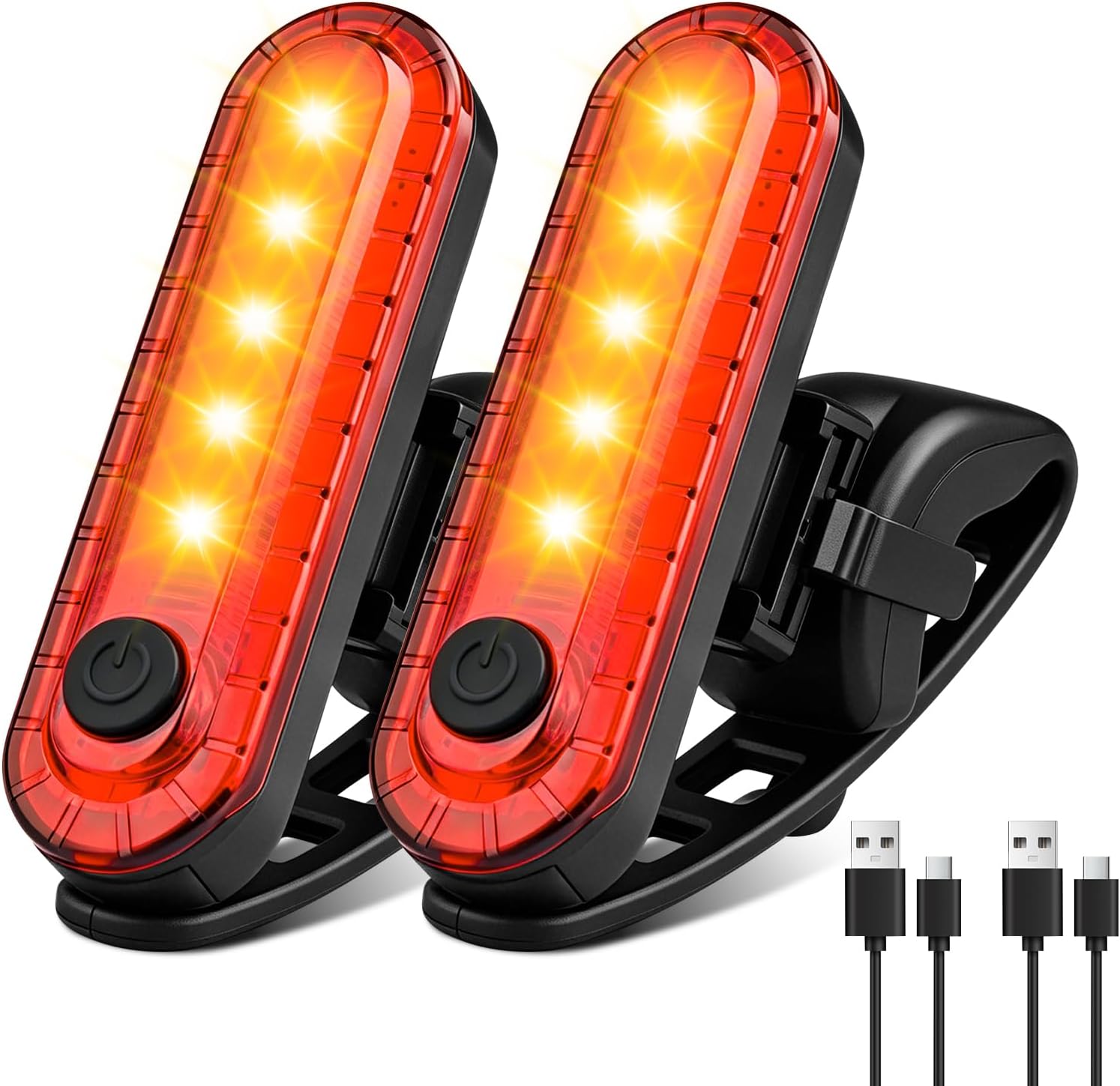 Amzpas USB-C Rechargeable Bike Tail Light for Night Riding, 120LM Super Bright LED Bicycle Rear Light 4 Light Modes, IPX5 Waterproof Cycling Safety Flashlight for Men Women Road Mountain