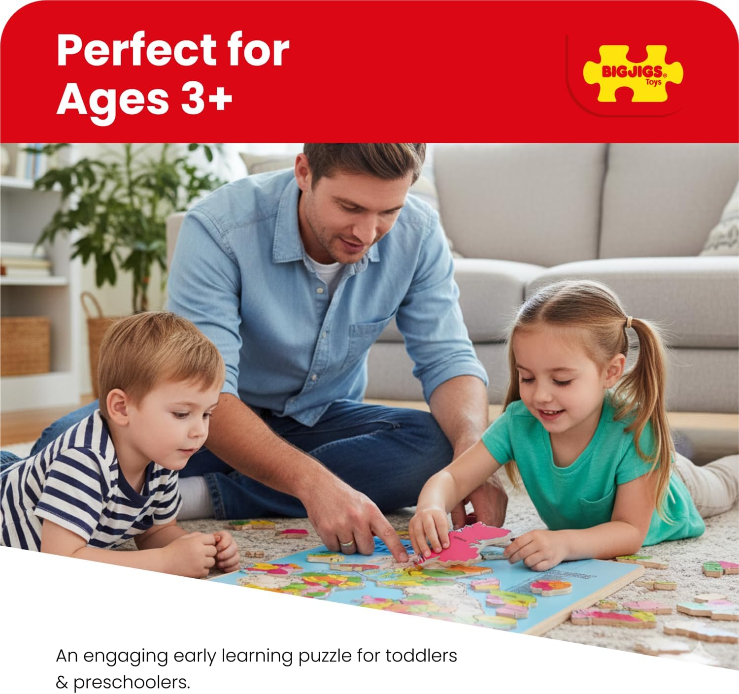 Bigjigs British Isles Wooden Jigsaw Puzzle, 28-Piece Map of the UK - Image 4