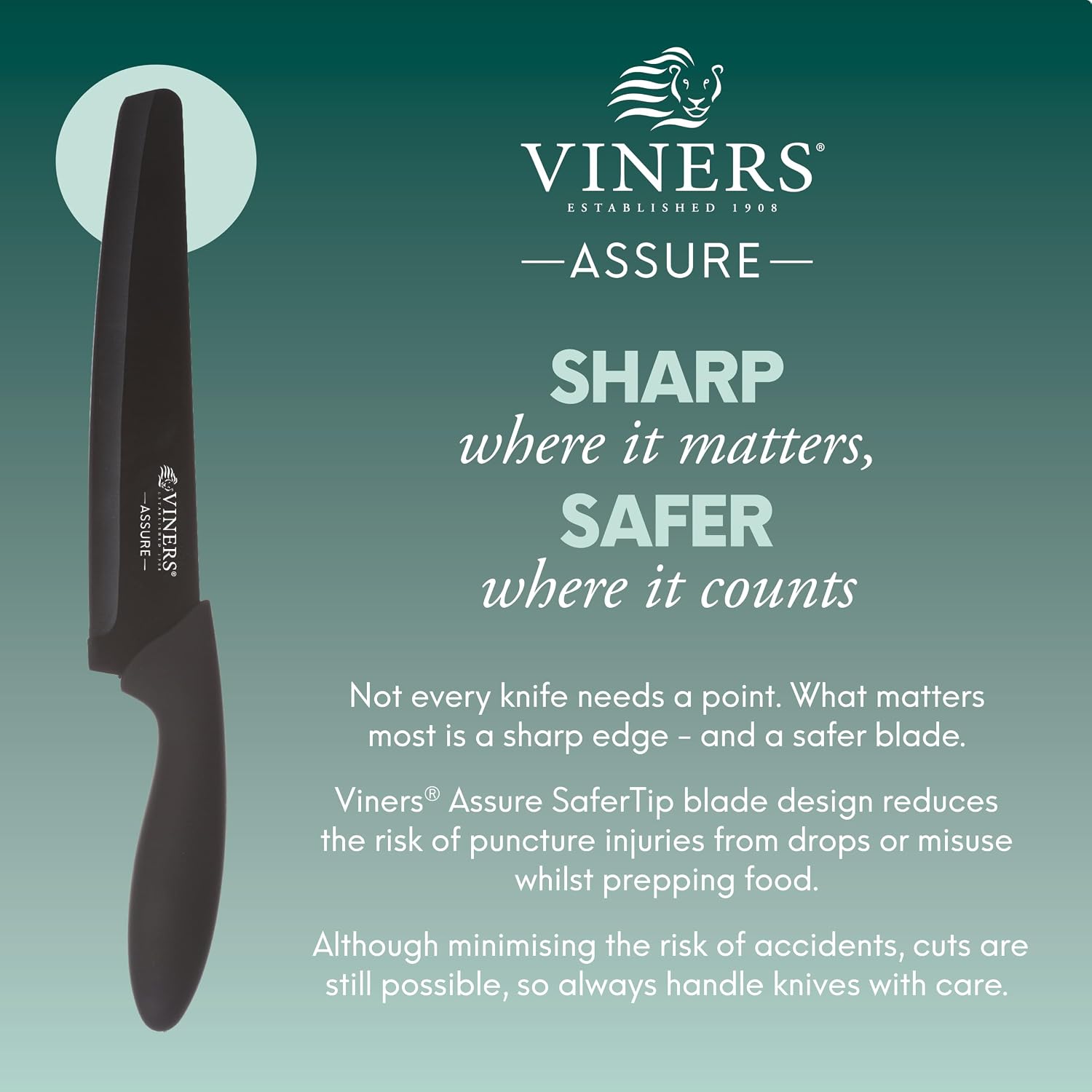 Viners Assure Paring Knife 3.5" / 9cm | SaferTip Technology - Image 9