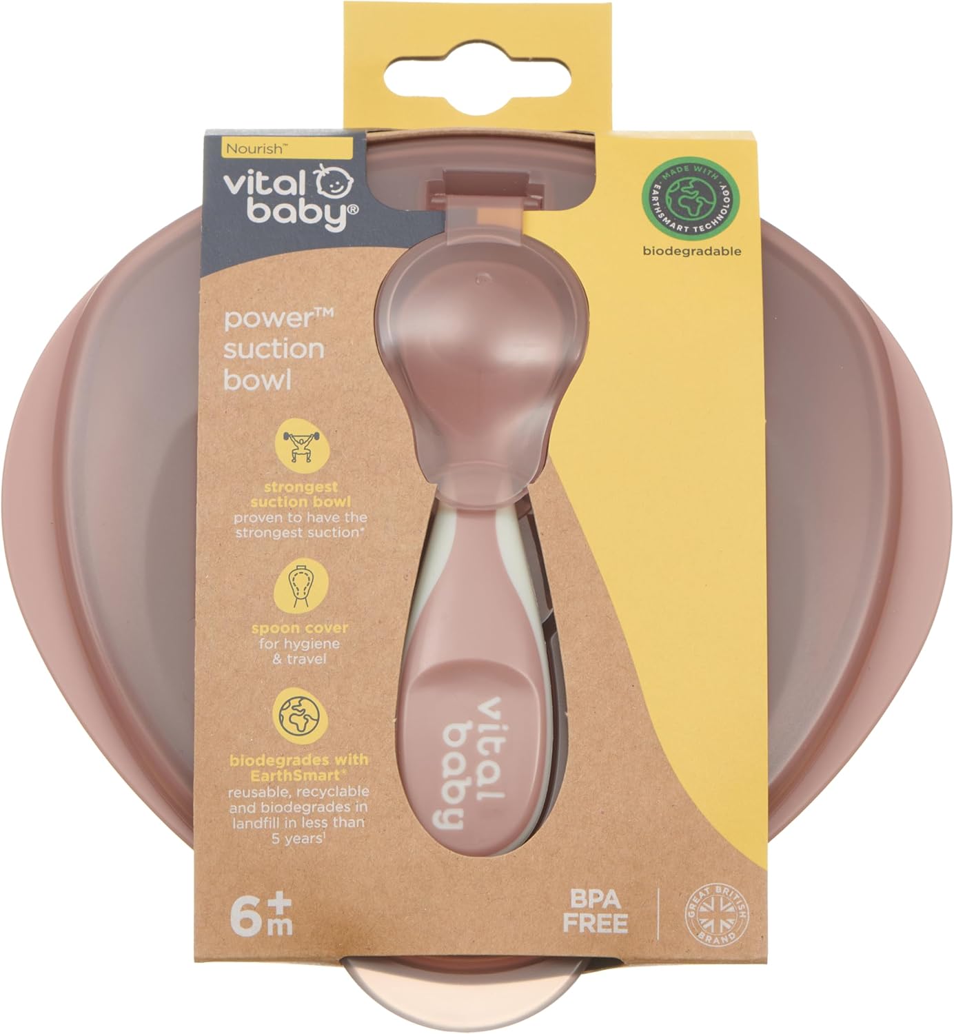 Vital Baby Baby Suction Bowl & Spoon, 6m+, Pink | Toddler Feeding Bowl - Image 7