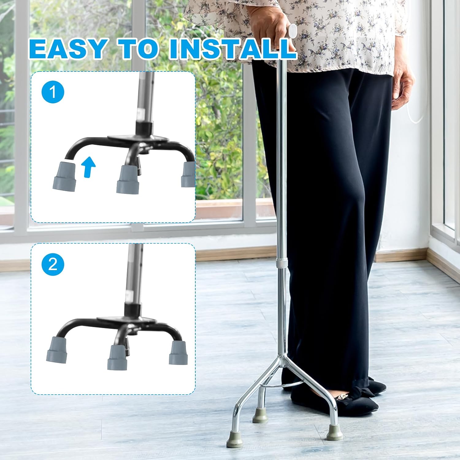 PATIKIL Quad Cane Tips, Walking Cane Accessories - Image 5