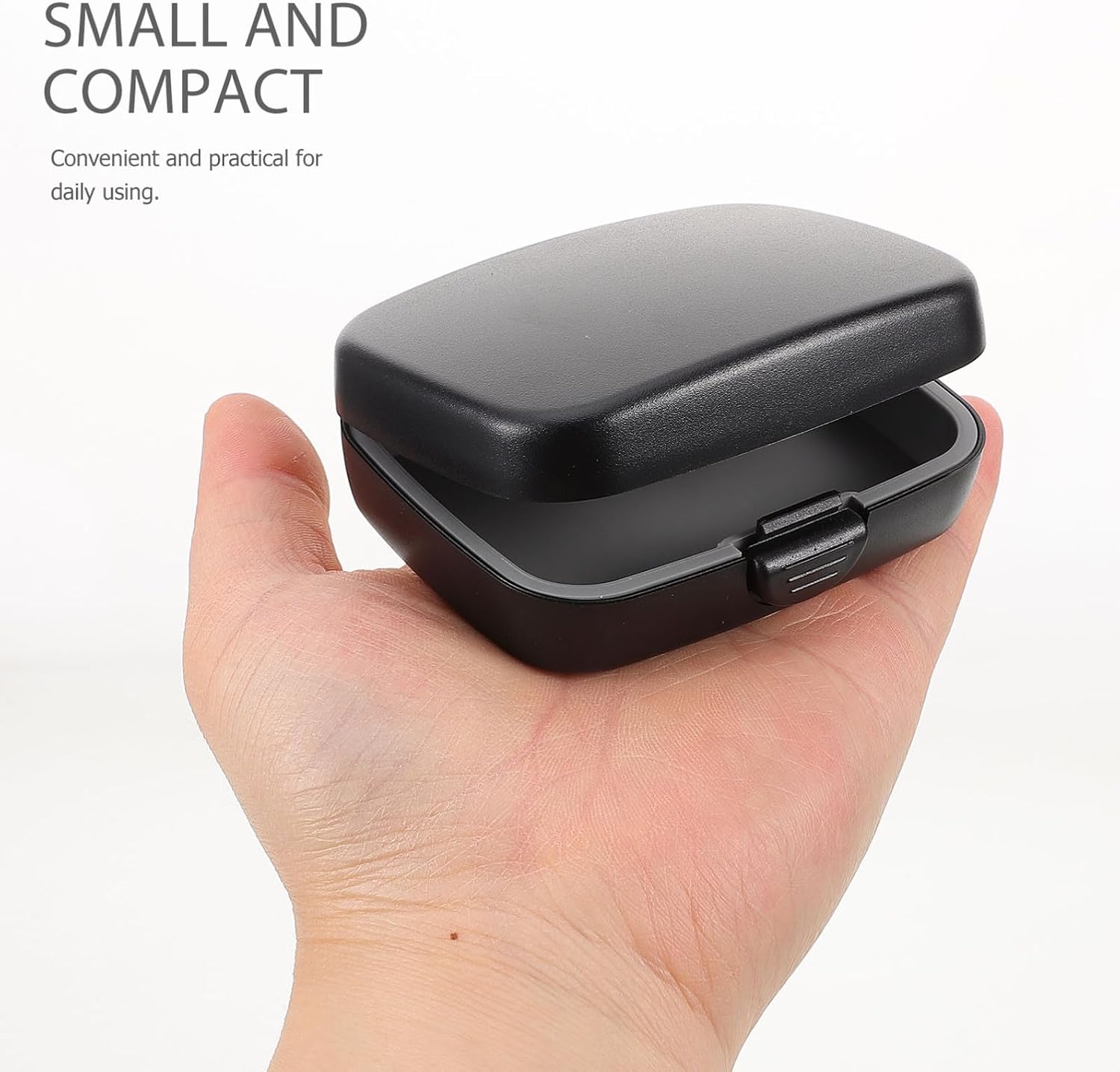 Hearing Aid Storage Box Protection Case Abs PVC Portable Black - Image 4