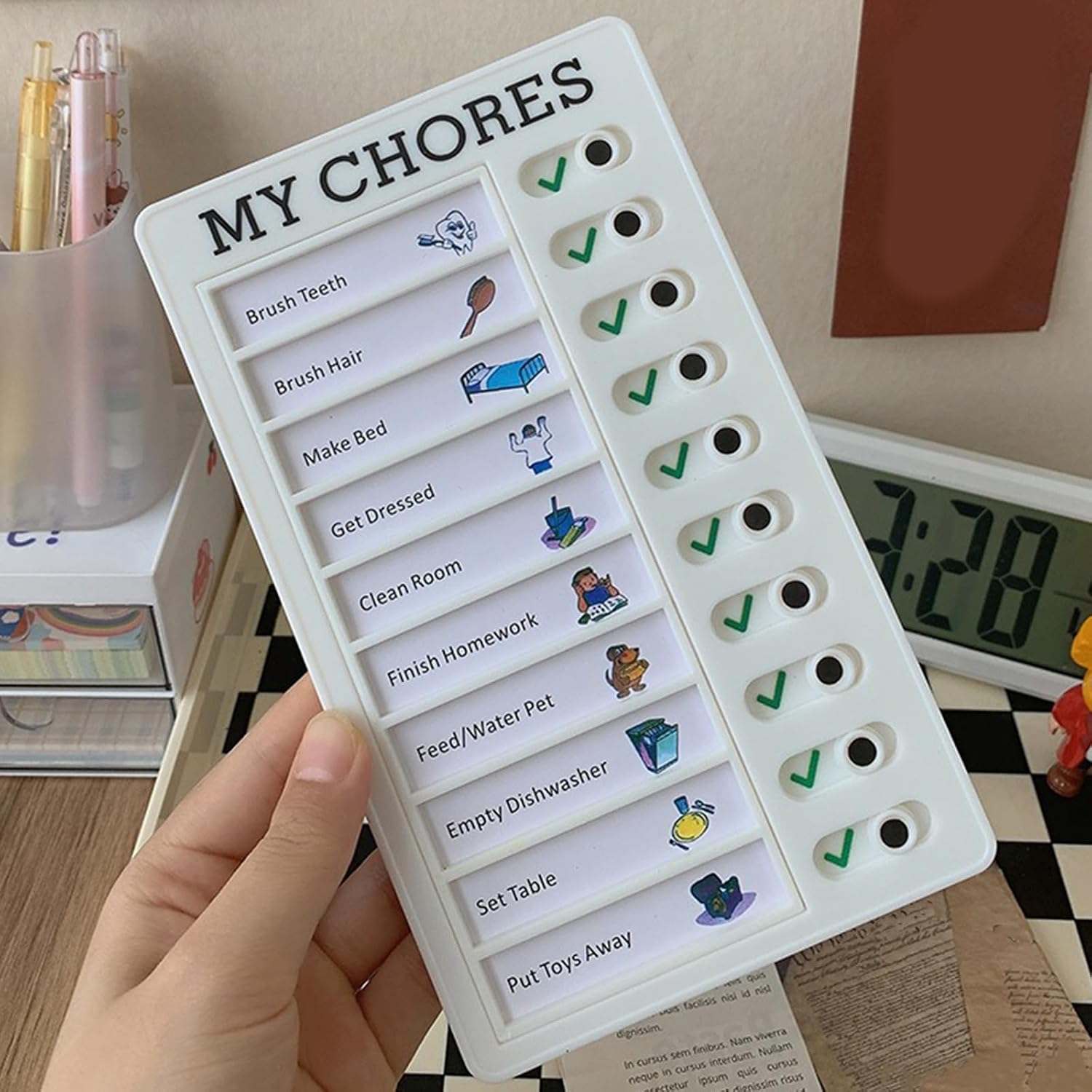Daily Routines Chart with 30 Replaceable Cards 2 Marker - Image 7