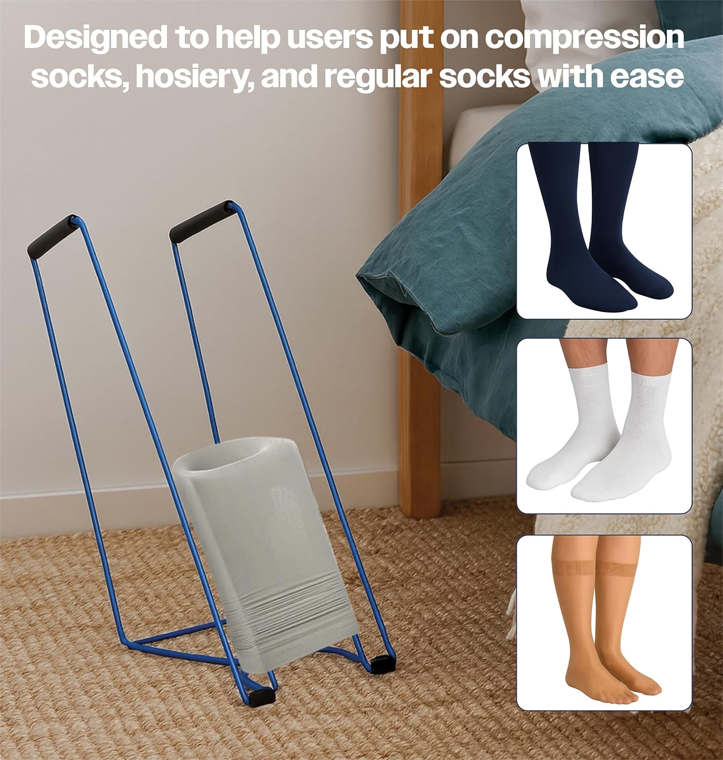 Aidapt Tall Sock and Stocking Aid Helper.Compression Sock,Tights,Hosiery,Reduces Bending,Strong Wire Frame,Mobility,Elderly,Disability - Image 7