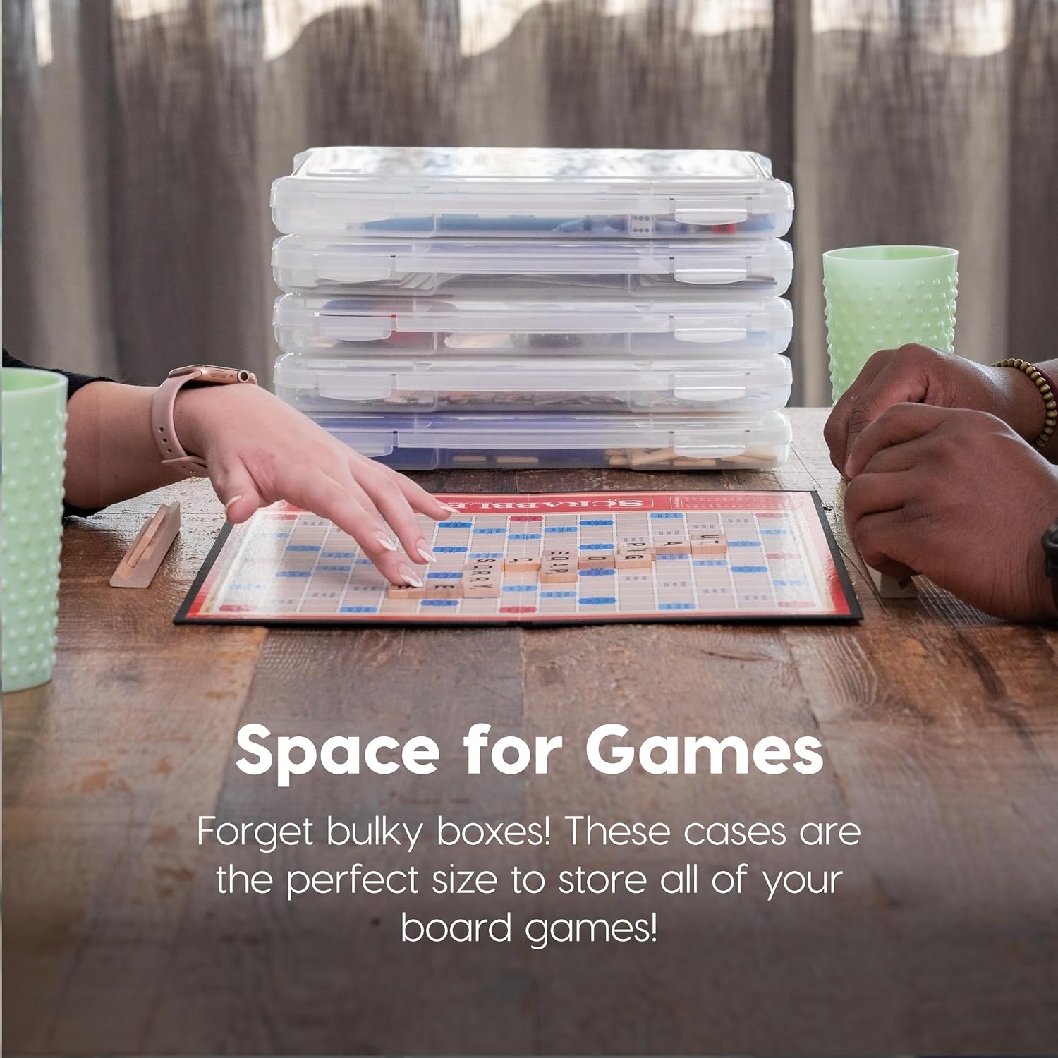 IRIS USA Board Game Storage |Made in USA| Slim Craft Case (4-Pack) - Clear - Image 3