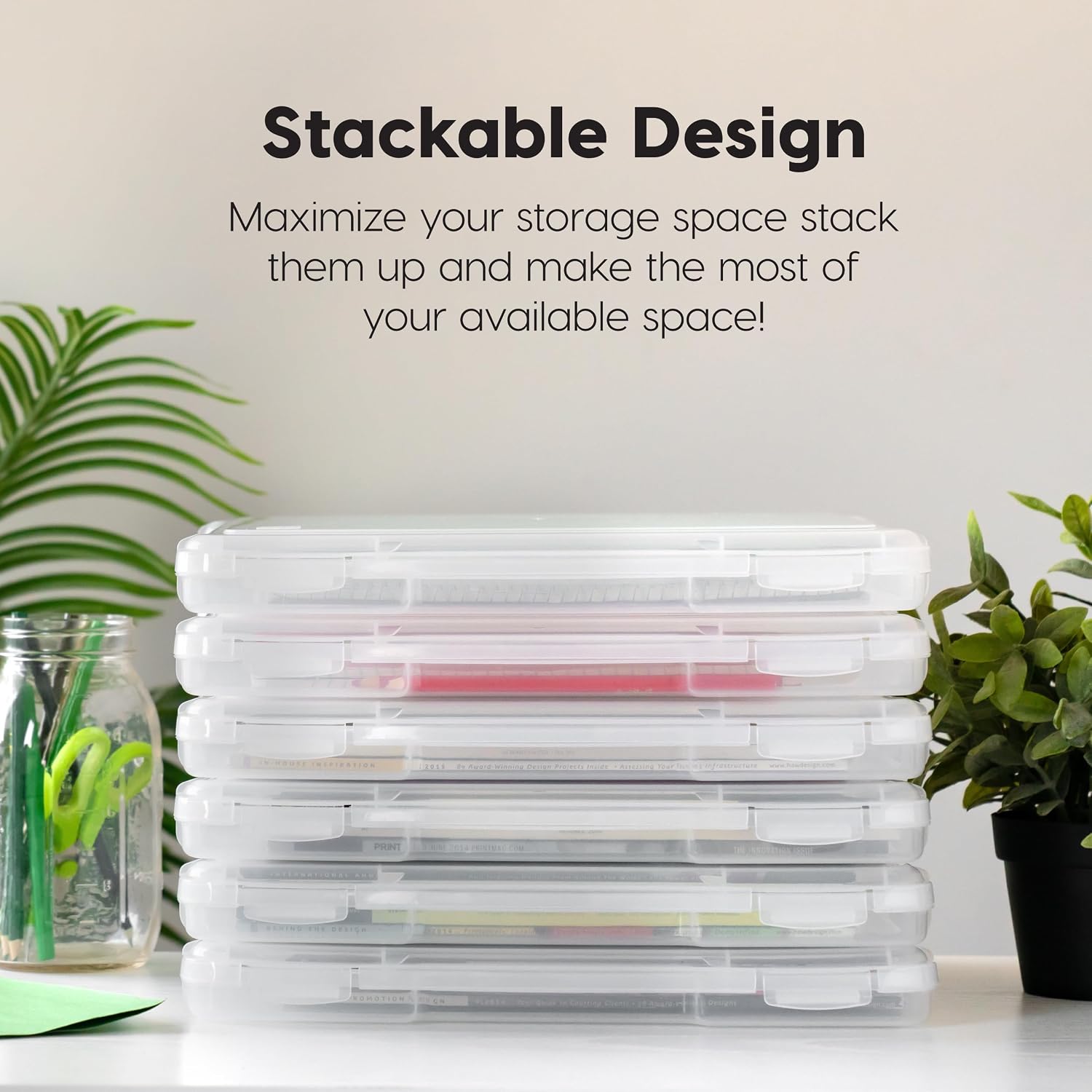IRIS USA Board Game Storage |Made in USA| Slim Craft Case (4-Pack) - Clear - Image 9