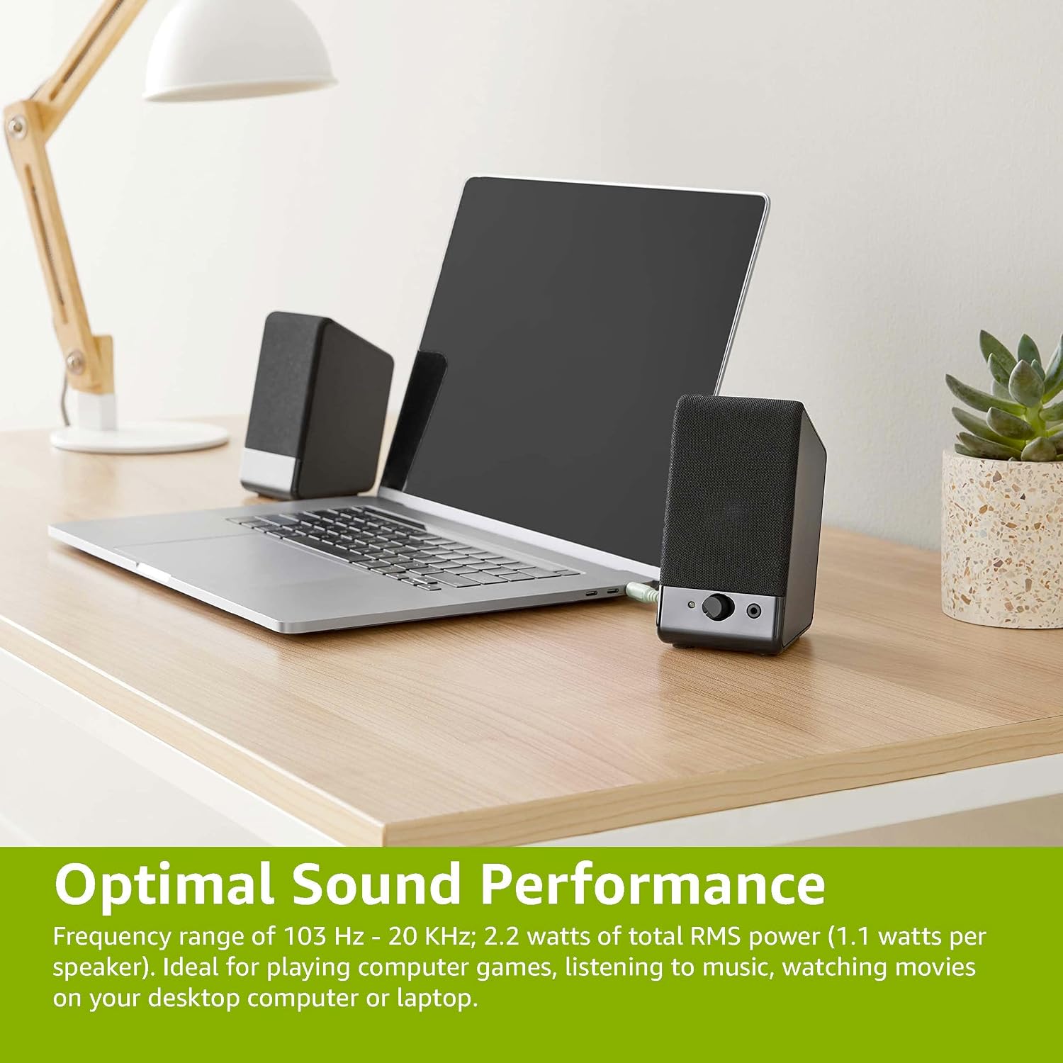 Amazon Basics Computer Speakers For Desktop or Laptop PC, USB-Powered, Black - Image 3