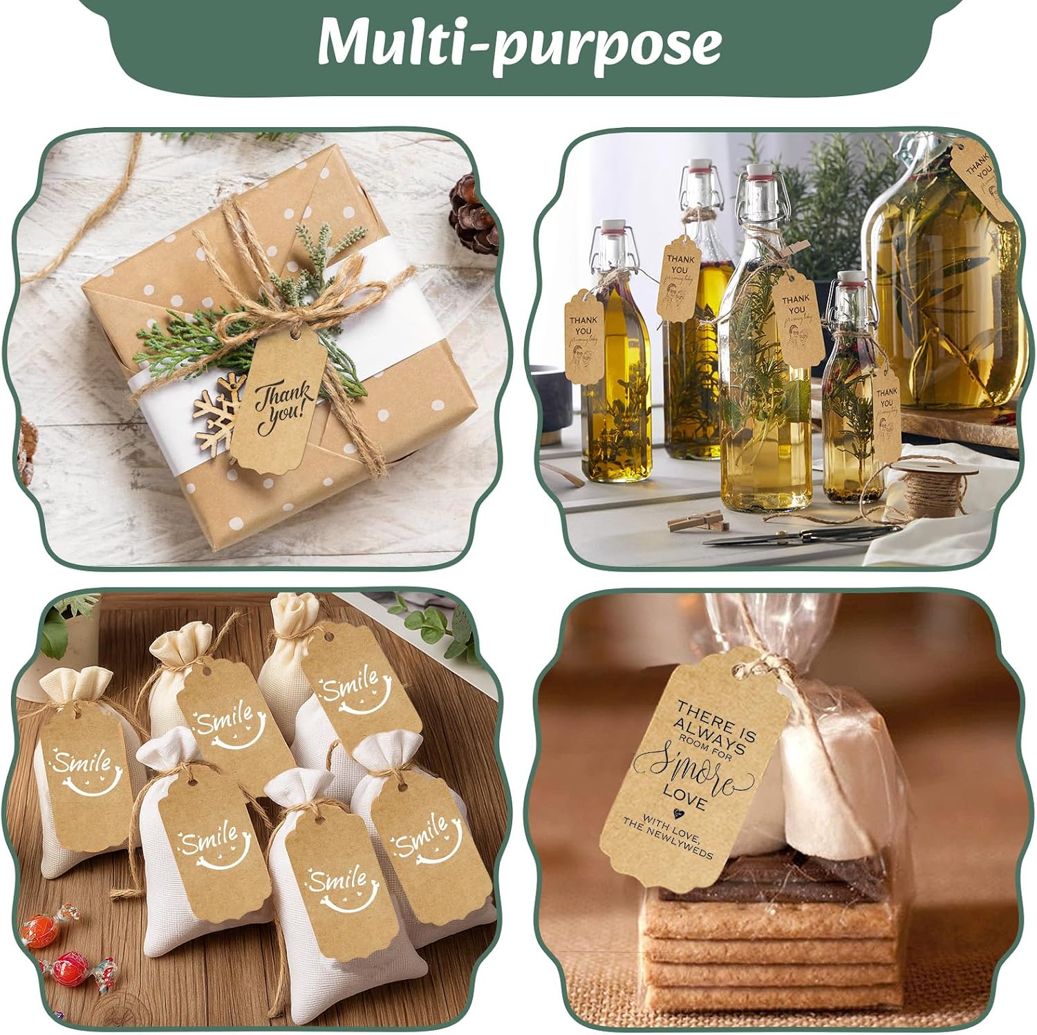 120PCS Gift Tags 5x10CM Kraft Paper Blank Labels with String & 30M - Image 7