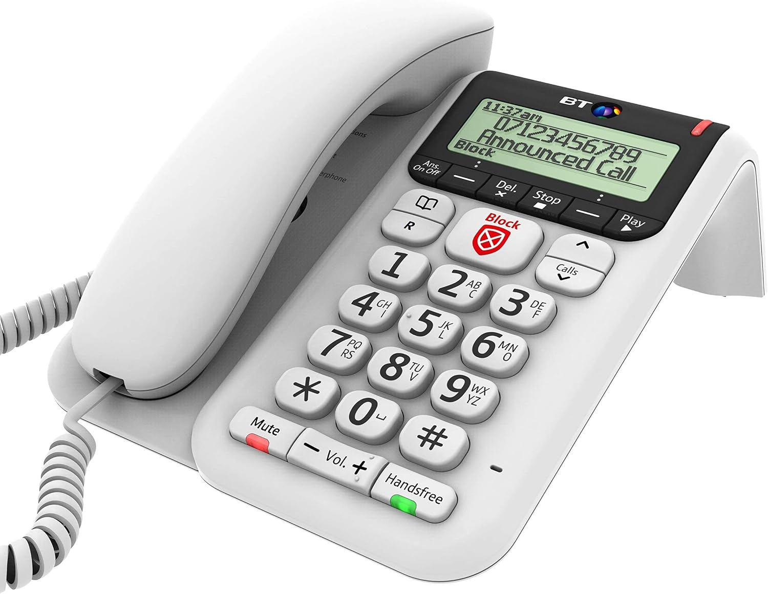 BT Décor 2600 Corded Landline House Phone, Home Phone, Advanced Nuisance Call Blocker, Call Block Button, Handsfree, Mute Button - Image 6