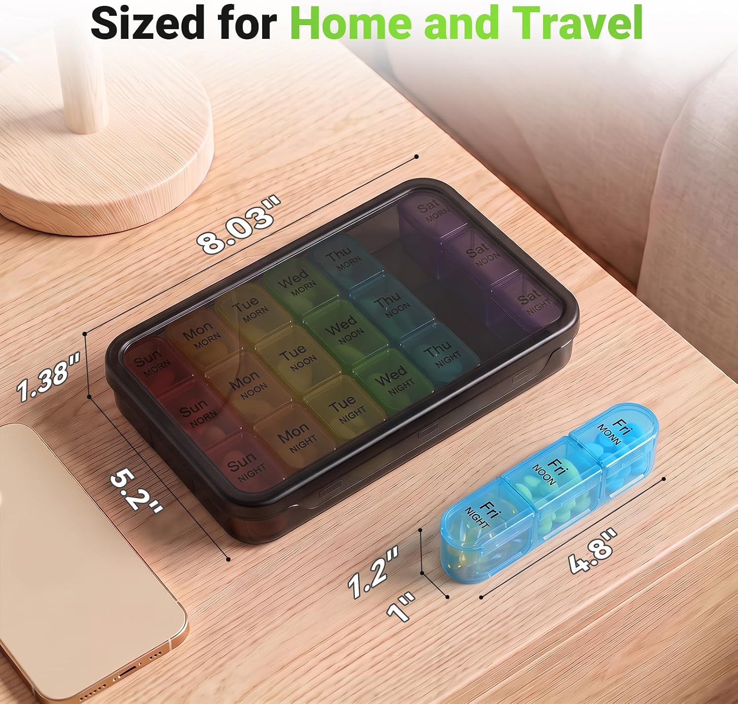 Daviky Weekly Pill Organiser 3 Times a Day, Large 7 Day Removable Pill Box - Image 8