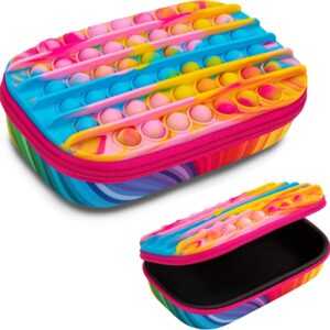 ZIPIT POP Pencil Case for Girls, Silicone Sensory Pencil Box, Rainbow