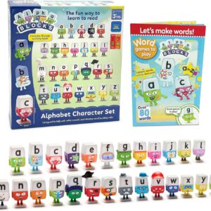 ALPHABLOCKS Character Play Set – Kids Alphabet Plastic Figures Blocks Toy