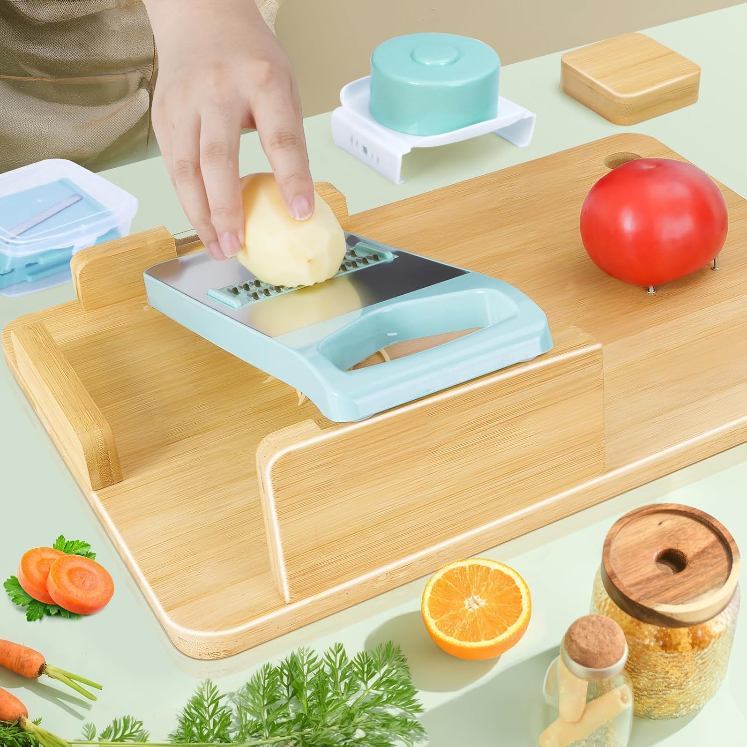 Adaptive One-Handed Cutting Board, Handicap Kitchen Tools with Bread Stops and Steel Spikes, Easy to Clean, Ideal Gifts for Senior Citizens, Stroke Survivors and Amputees - Image 4