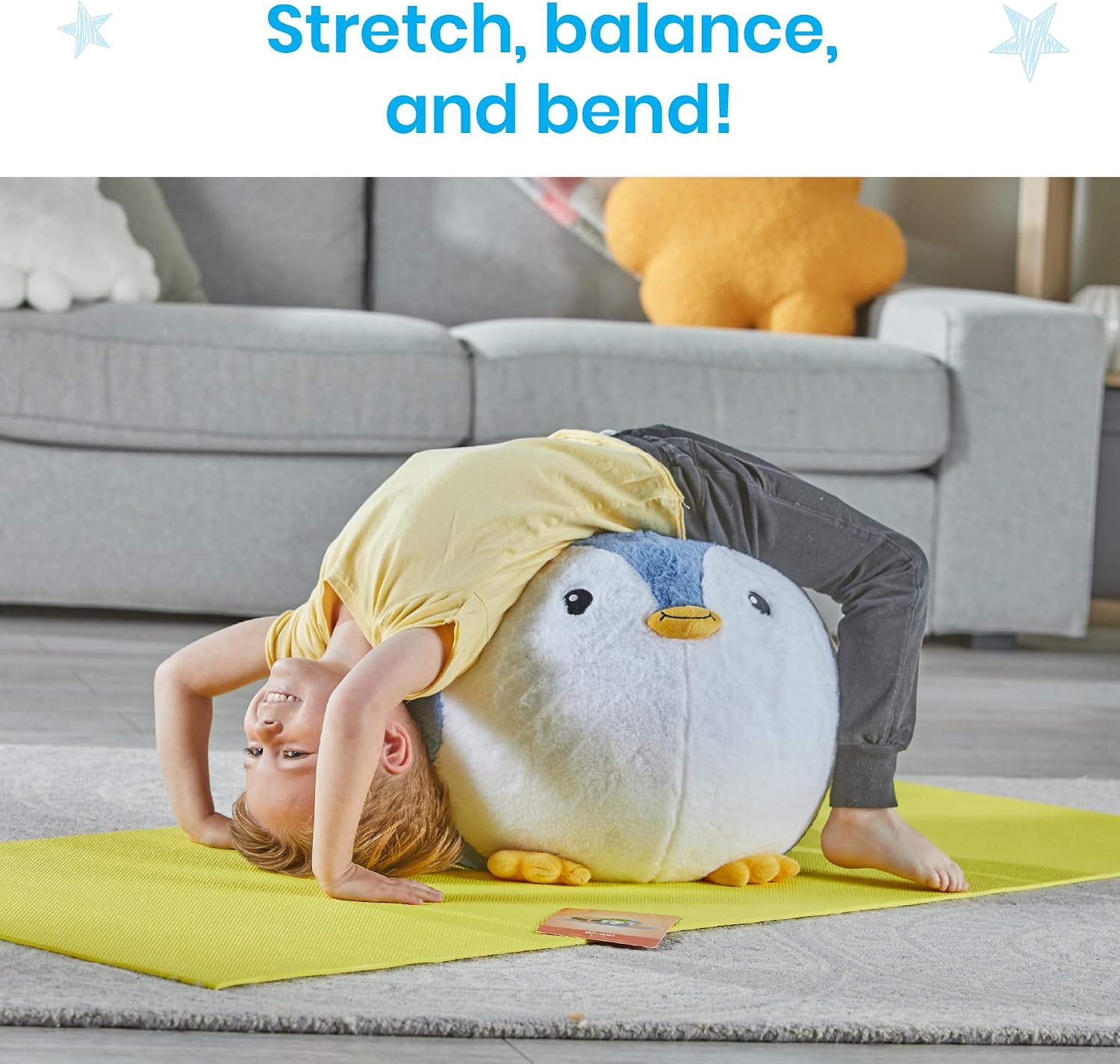 Learning Resources Yoga Ball Buddy with BubblePlush Penguin, Ages 3+, Kids Yoga Ball for Mindfulness, Sensory Play, Flexibility, Balance & Calm Energy - Image 3