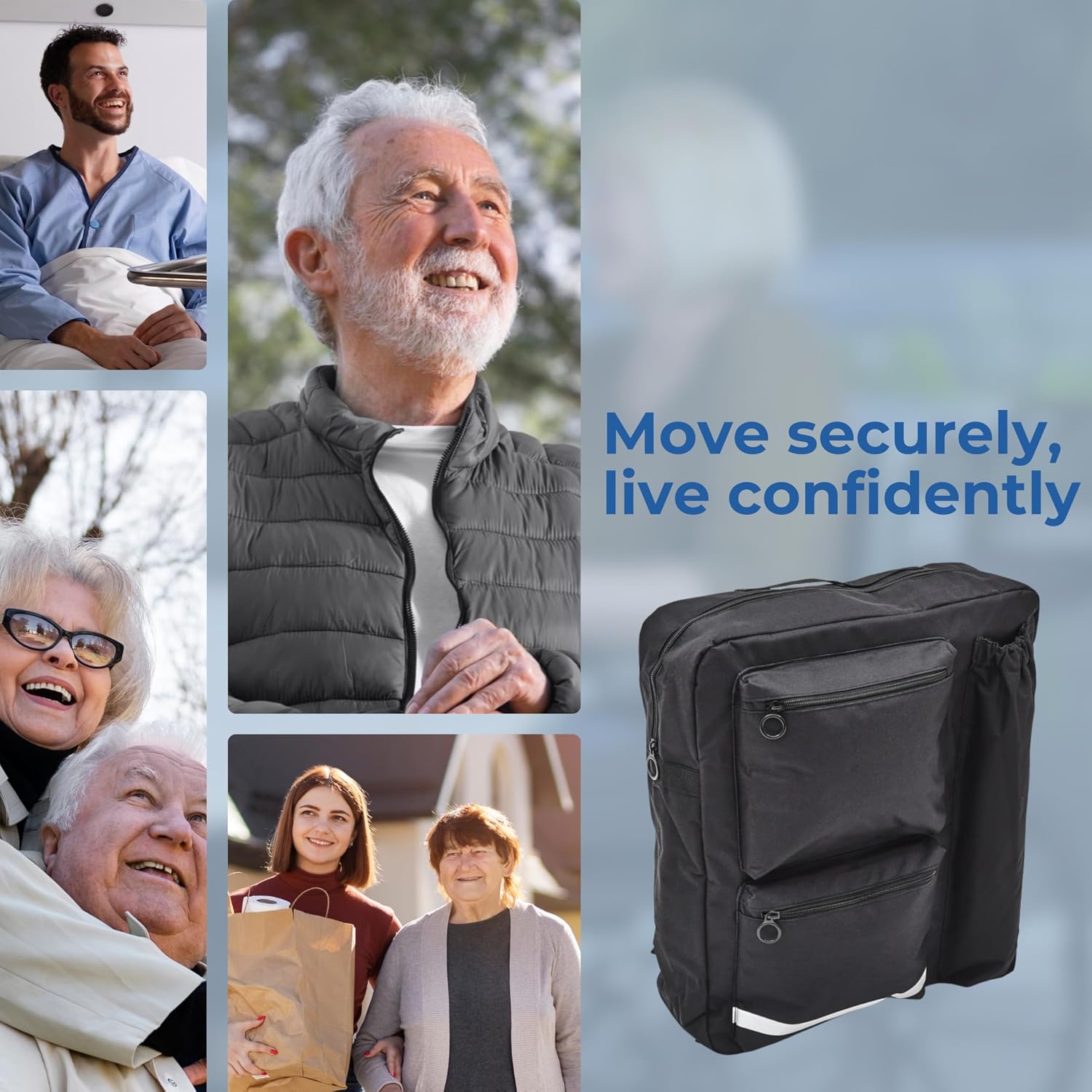Days Deluxe Scooter Bag, Waterproof, For Electric Scooters, Storage for Crutches and Walking Sticks, Mobility Aids, Made from Waterproof Polyester, Black - Image 7