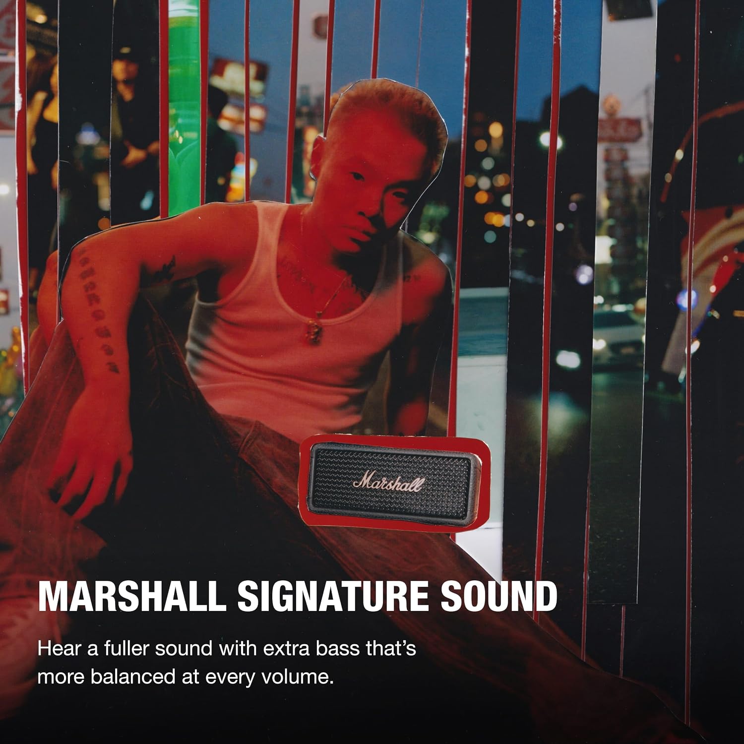Marshall Emberton III Portable Bluetooth Speakers, Wireless, IP67 Rating Dust & Water Resistant, 32+ Hours Playtime, Quick Charge - Black & Brass - Image 2
