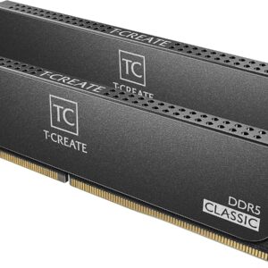 TEAMGROUP T-Create Classic 10L DDR5 32GB Kit (2 x 16GB) 6000MHz (PC5-48000) CL48 Desktop Memory Module Ram, Supports Both Intel & AMD – CTCCD532G6000HC48DC01, Black-UDIMM
