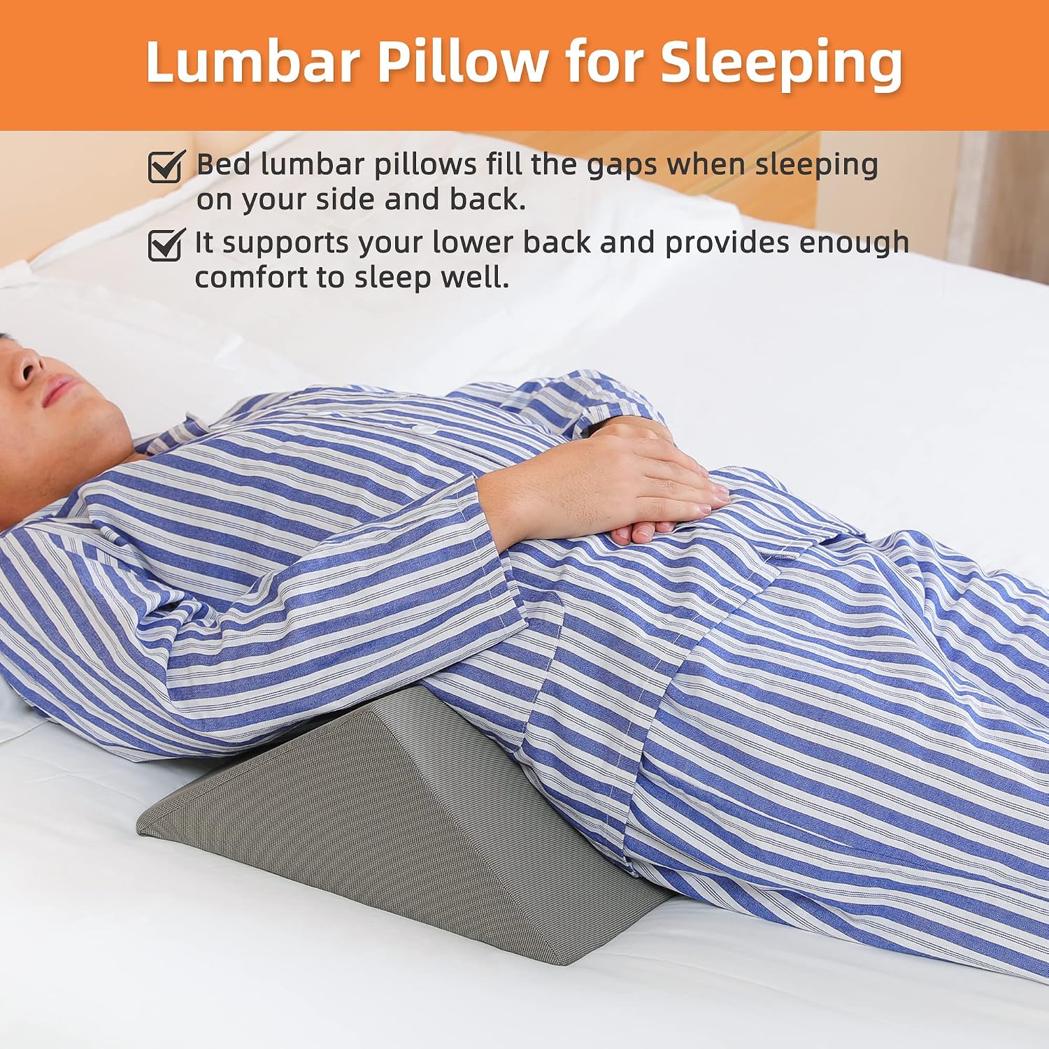 Fanwer Positioning Wedge Pillow for Side Sleeping (3 in 1),19.69",Grey - Image 5