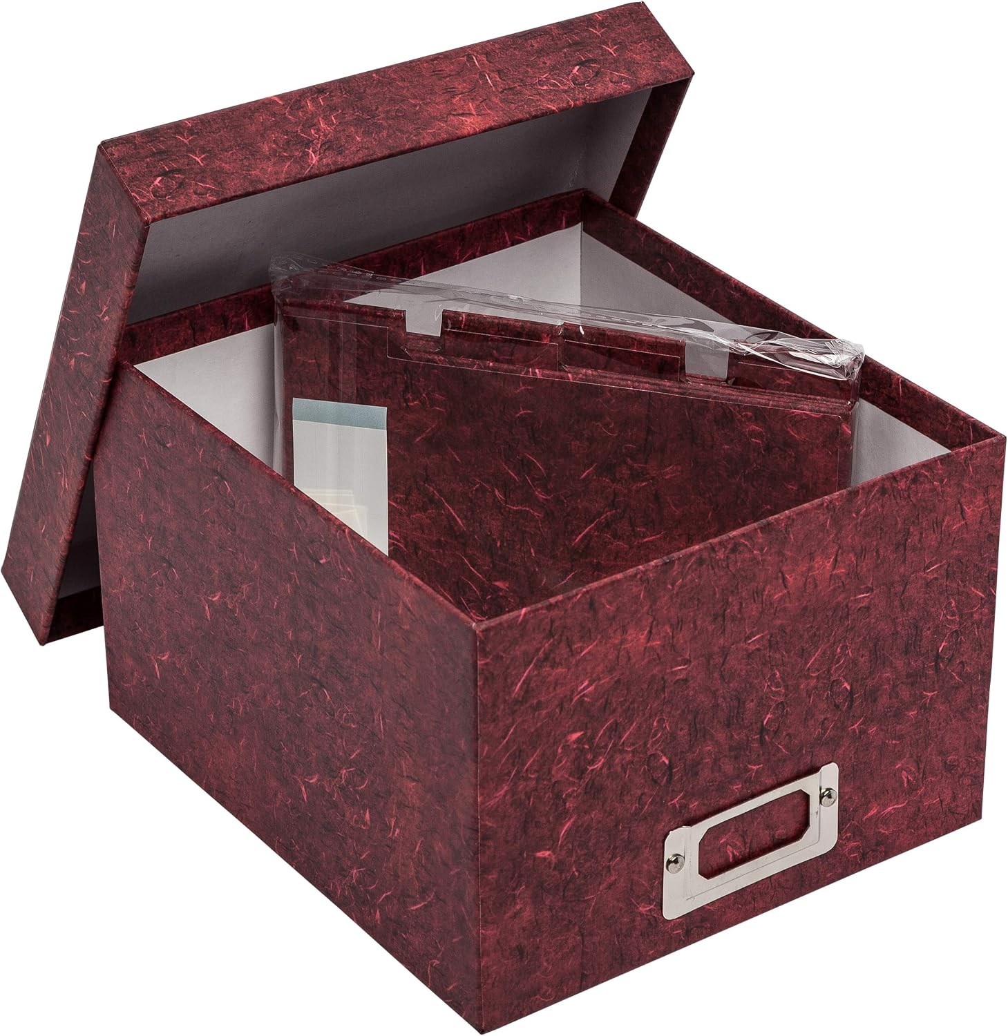 Hampton Frames | Photo Storage Box | 700 Capacity, 5x7 Inch, Red, Rectangular | Acid & Lignin Free, Stackable, Divider Cards | Organise Photos & Keepsakes Dust-Free - Image 3