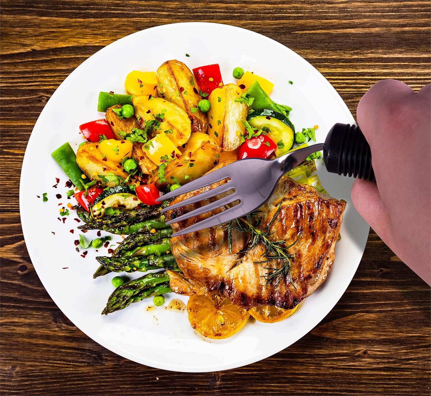 Aidapt Bendable Angled fork, Soft Grip Eating Aid that can be Bent to any Angle to Reduce Wrist Stress from twisting, handy aid for those with Arthritis, Limited Grip, Limited Arm Movement or Tremors - Image 7