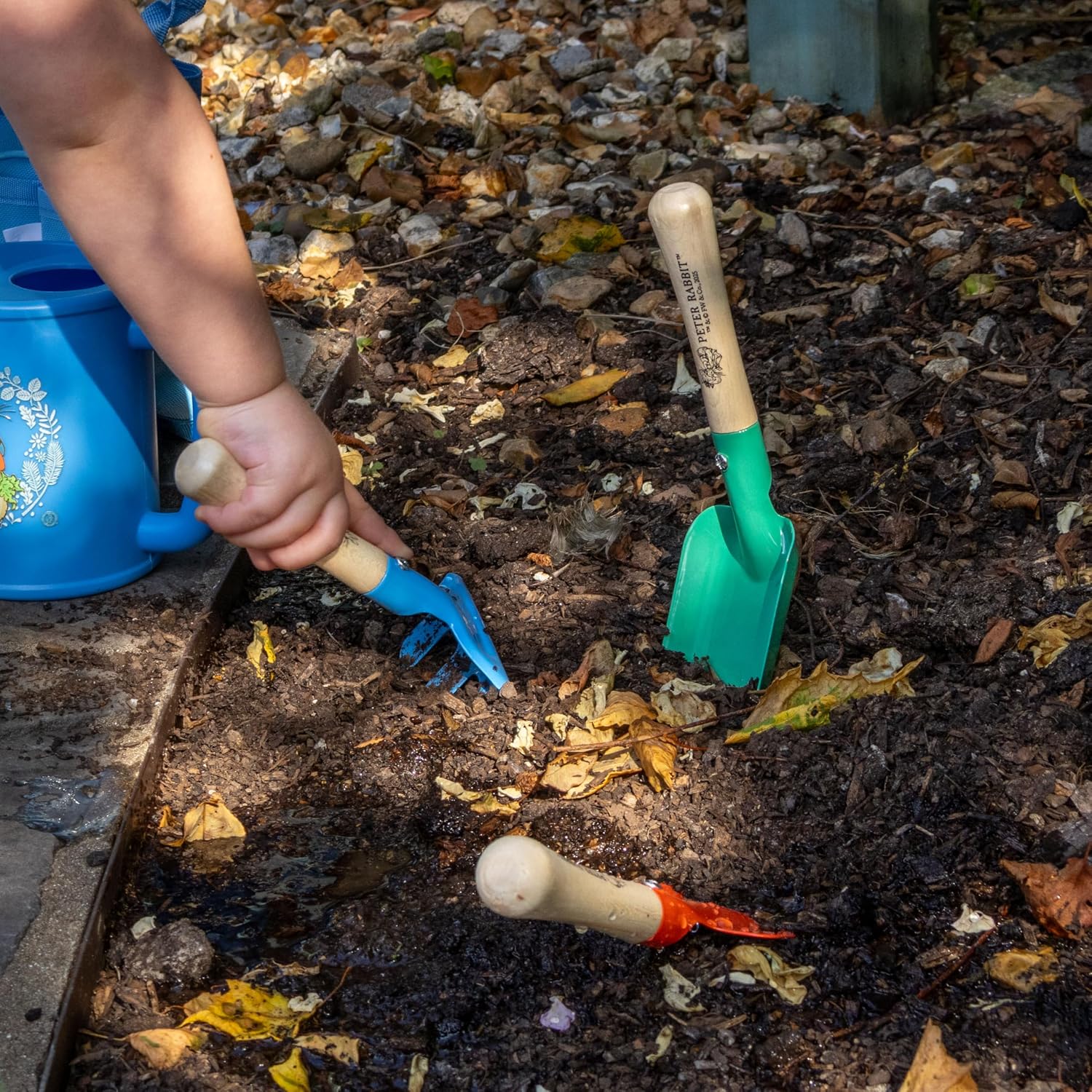 Peter Rabbit Children’s Garden Tool Set – 3-Piece Outdoor Gardening Kit for Kids with Trowel, Spade & Rake – Strong Metal Tools with Wooden Handles – Ages 5+ - Image 3