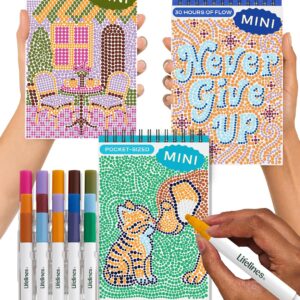 Lifelines FlowArt Mini Activity Pads, 3-Pack, Dot-by-Letter Coloring Books